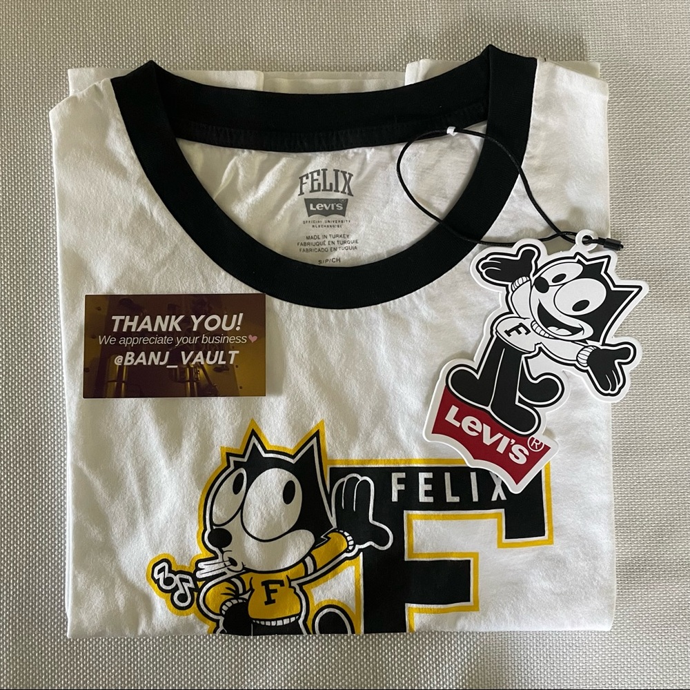Levi's x Felix The Cat Women Graphic Cropped T-shirt (M) Medium